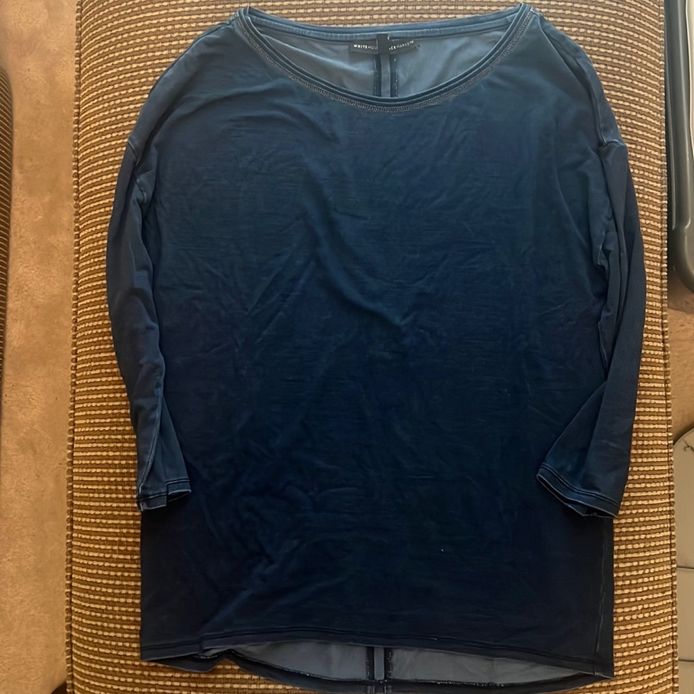 EUC White House black market top denim color size small